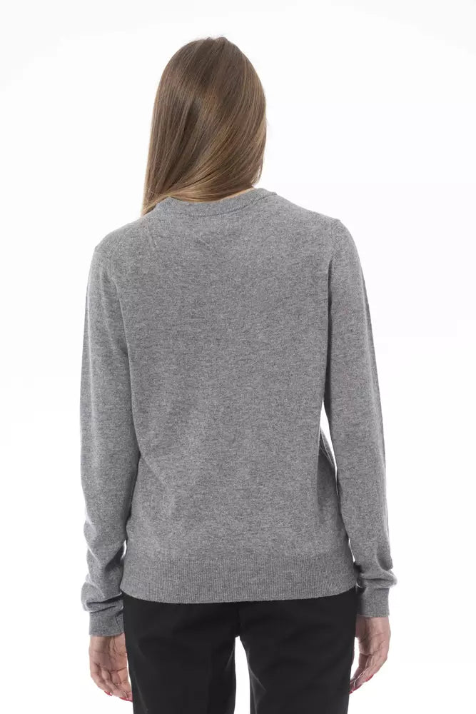 Baldinini Trend Gray Viscose Sweater Baldinini Trend