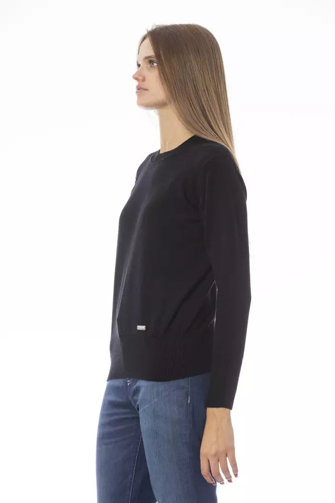 Baldinini Trend Black Wool Sweater Baldinini Trend