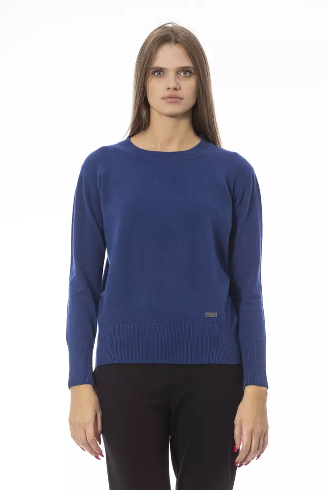 Baldinini Trend Blue Wool Sweater Baldinini Trend