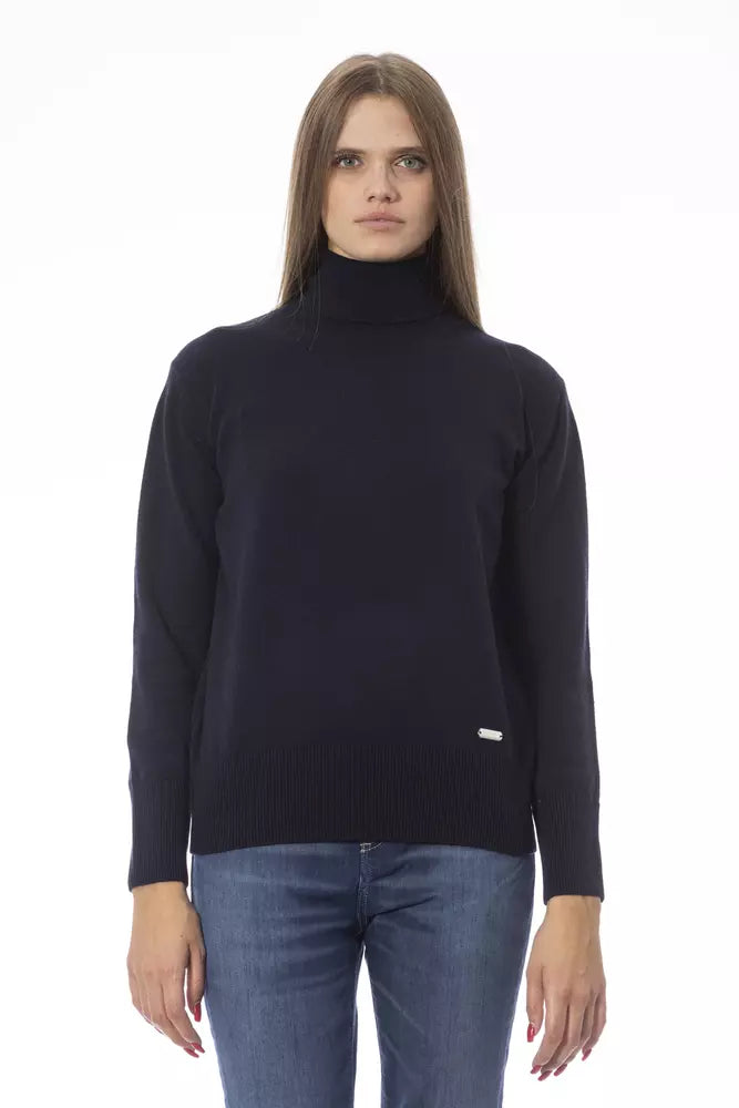 Baldinini Trend Blue Wool Sweater Baldinini Trend