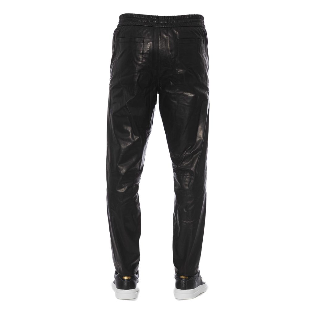 Trussardi Black LAMB Leather Jeans & Pant Trussardi