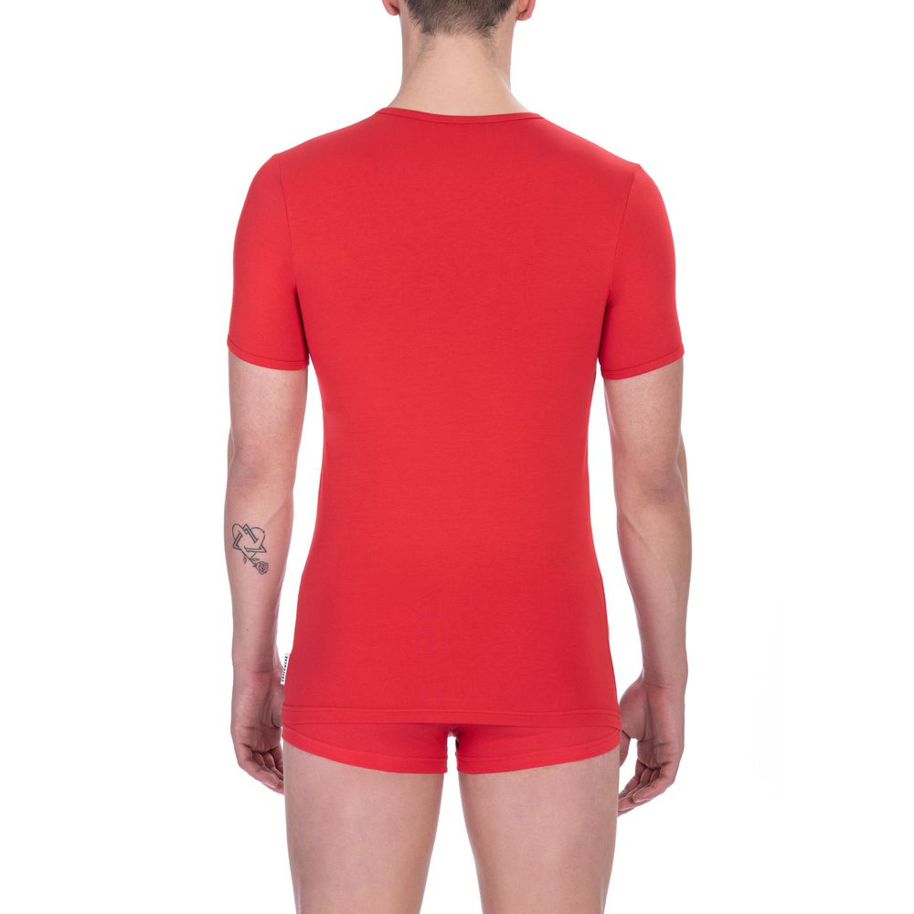 Bikkembergs Red Cotton T-Shirt Bikkembergs