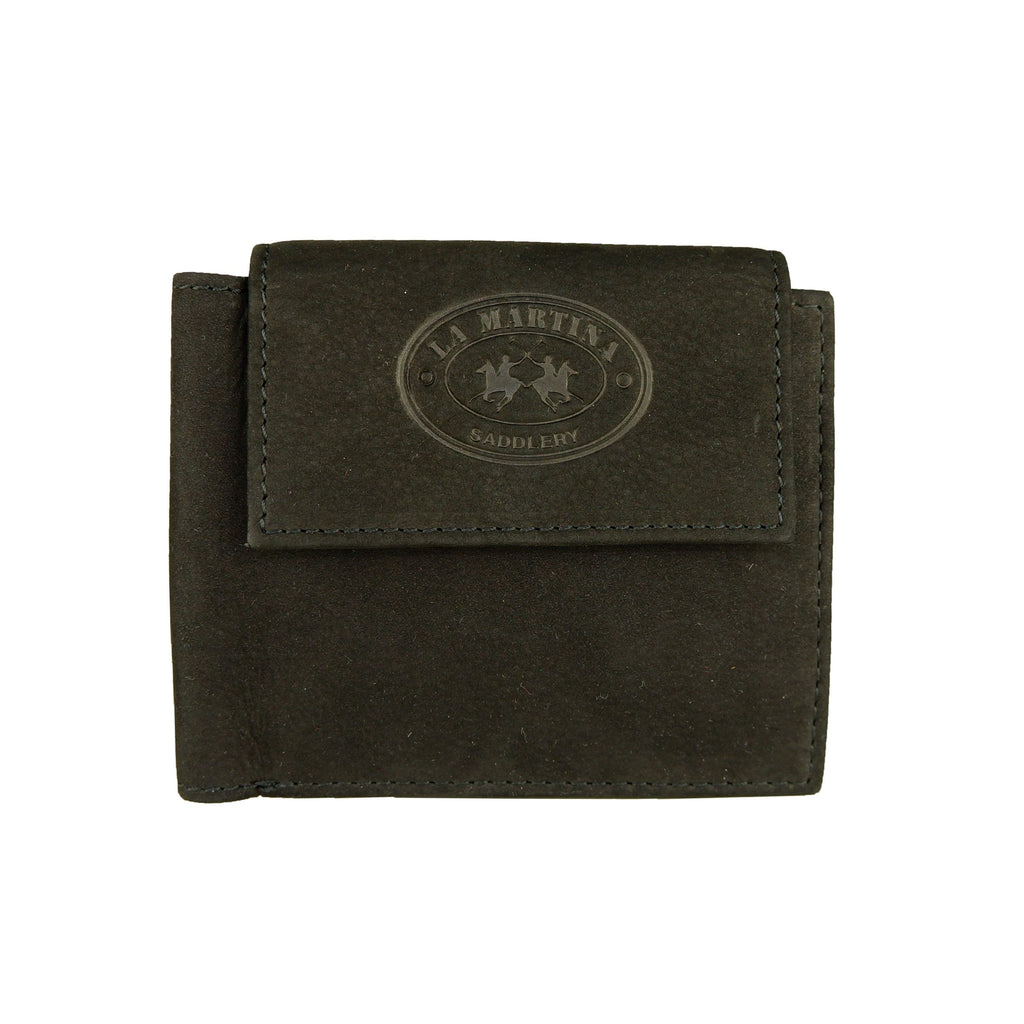 La Martina Black Leather Wallet - Luxe & Glitz