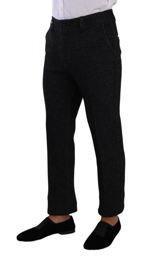 Dolce & Gabbana Black Wool Men Formal Trouser Dress Pants Dolce & Gabbana