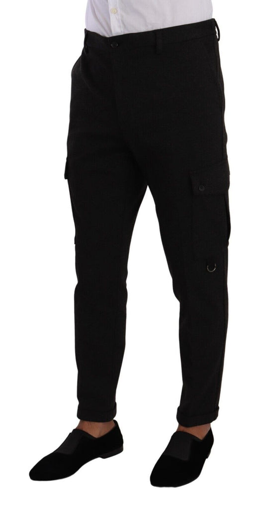 Dolce & Gabbana Black Viscose Cargo Skinny Men Trouser Pants Dolce & Gabbana