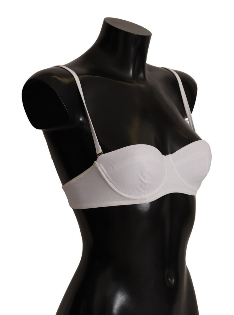 Dolce & Gabbana White Nylon Semi Pad Balconnet Bra Underwear Dolce & Gabbana