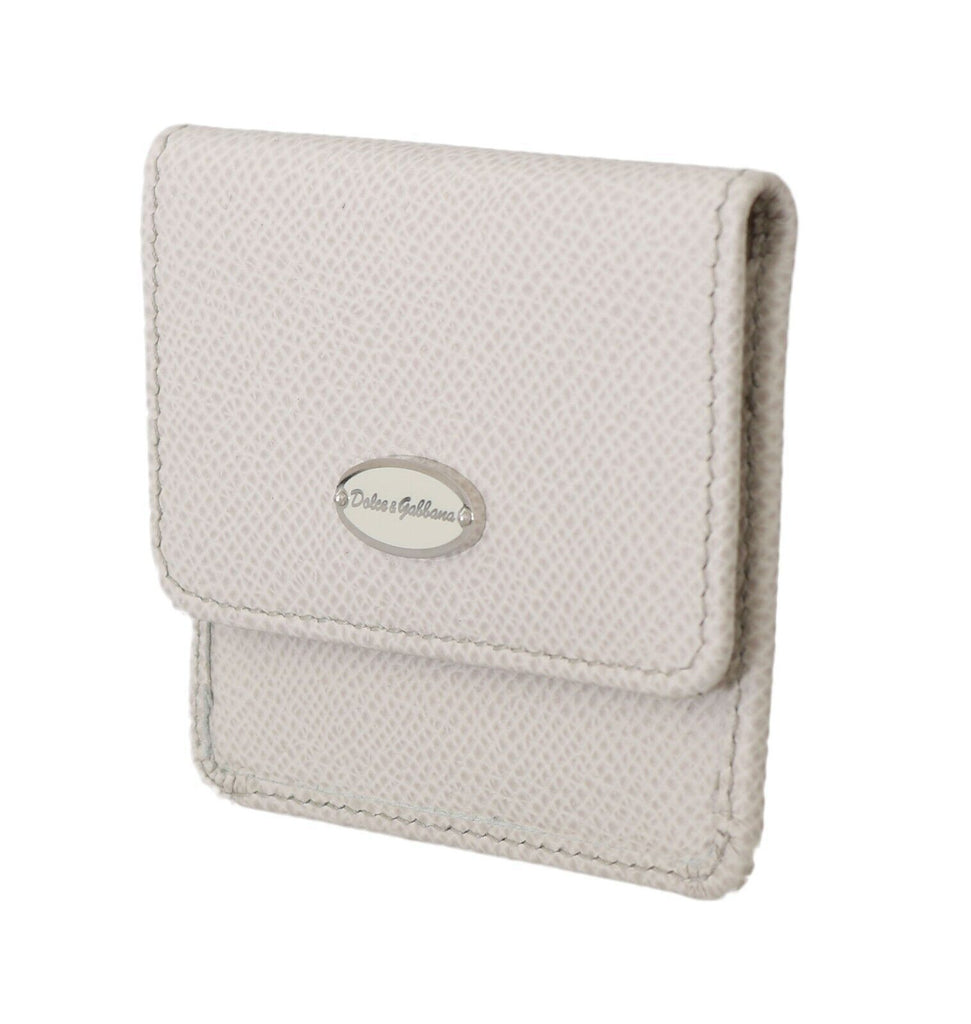 Dolce & Gabbana White Dauphine Leather Holder Pocket Wallet Condom Case - Luxe & Glitz