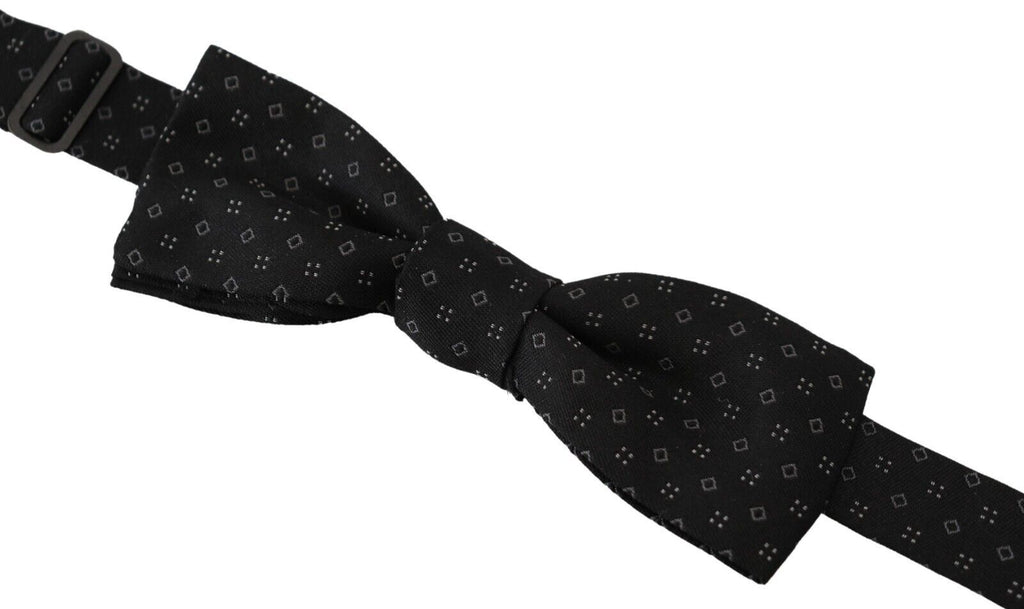 Dolce & Gabbana Black Silk Patterned Necktie Men Accessory Bow Tie - Luxe & Glitz