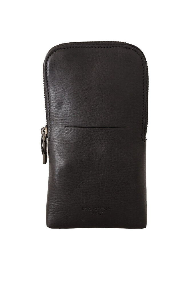 Dolce & Gabbana Black Leather Purse Double Belt Strap Multi Kit Wallet - Luxe & Glitz