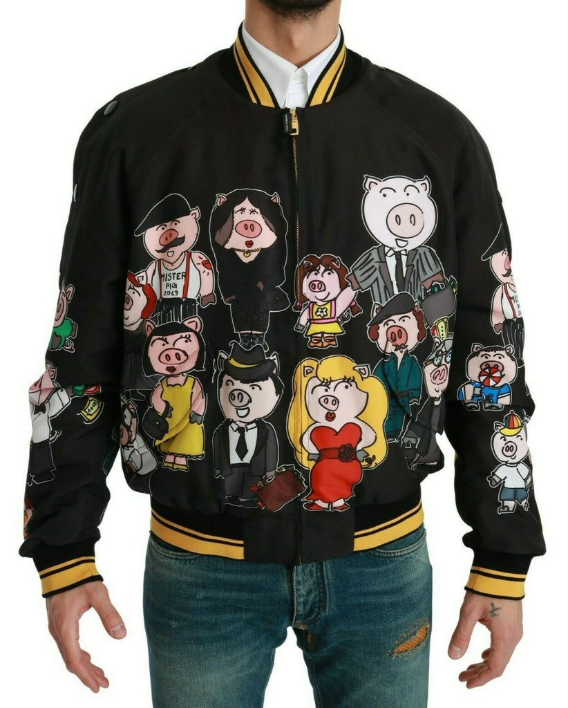 Dolce & Gabbana Black YEAR OF THE PIG Bomber Jacket - Luxe & Glitz