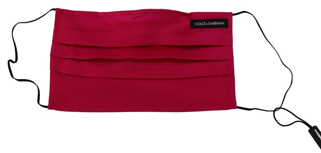 Dolce & Gabbana Red Cotton Pleated Elastic Ear Strap One Size Face Mask Dolce & Gabbana