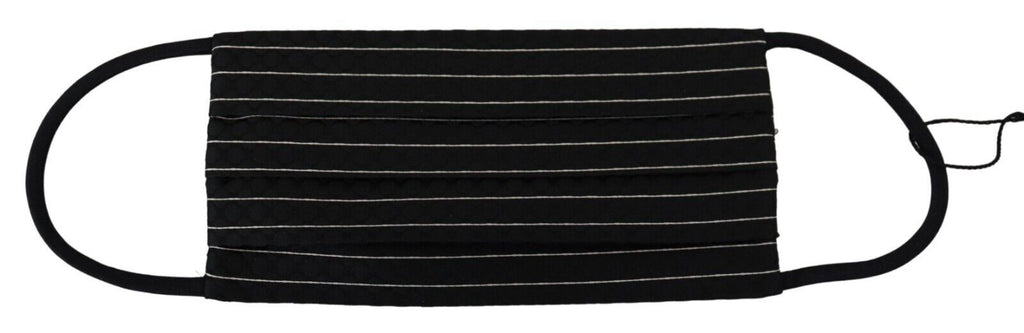 Dolce & Gabbana Black White Stripes Elastic Ear Strap One Size Face Mask - Luxe & Glitz