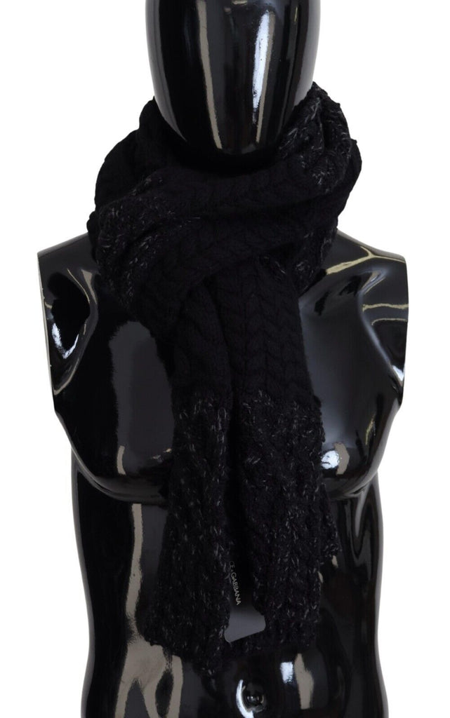 Dolce & Gabbana Black Knitted Men Neck Wrap Shawl Scarf - Luxe & Glitz