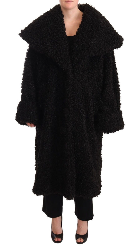 Dolce & Gabbana Black Polyester Fur Trench Coat Jacket - Luxe & Glitz
