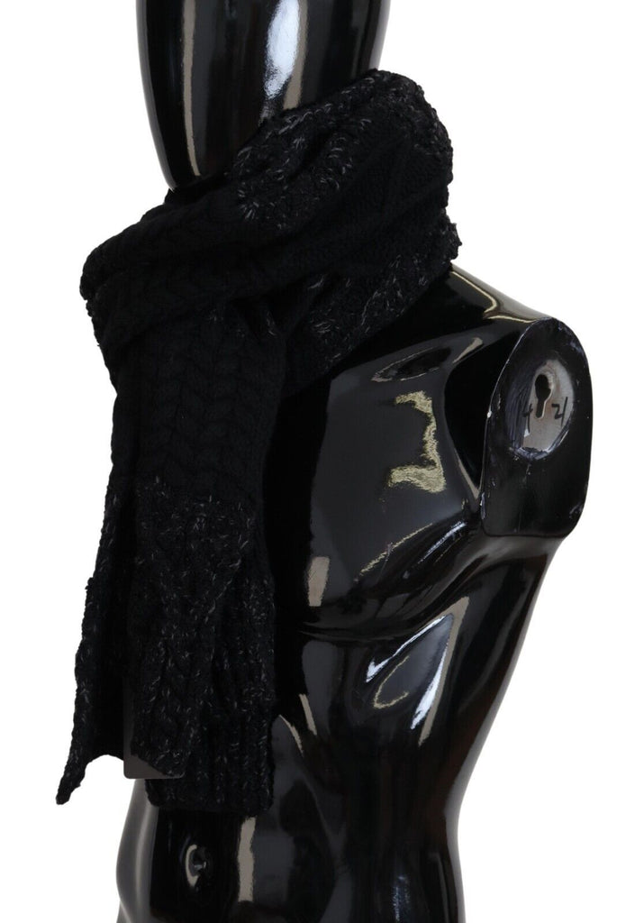 Dolce & Gabbana Black Knitted Men Neck Wrap Shawl Scarf - Luxe & Glitz