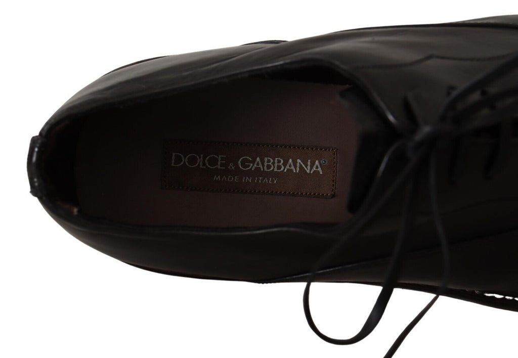 Dolce & Gabbana Black Leather Mens Lace Up Derby Shoes Dolce & Gabbana