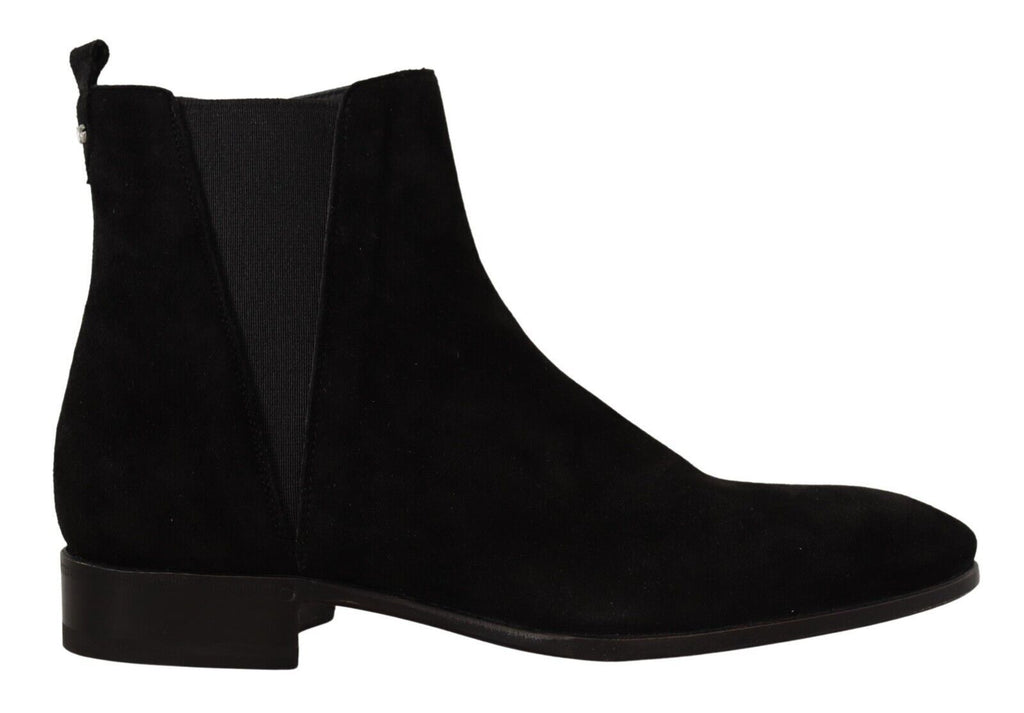 Dolce & Gabbana Black Suede Leather Chelsea Mens Boots Shoes Dolce & Gabbana