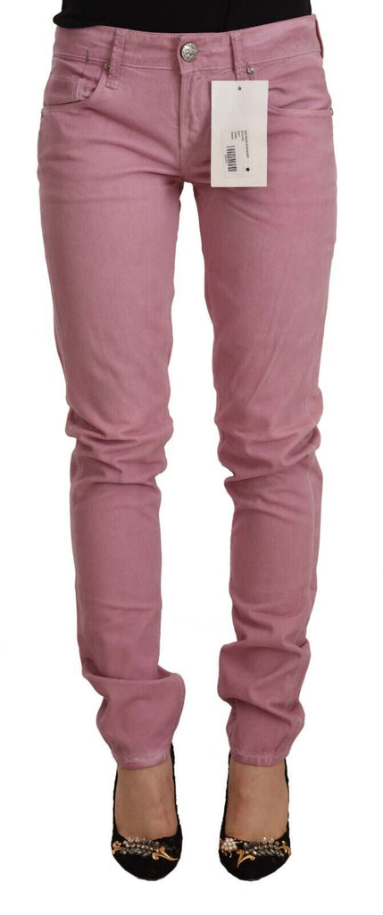 Acht Pink Cotton Slim Fit Women Denim Skinny Jeans Acht
