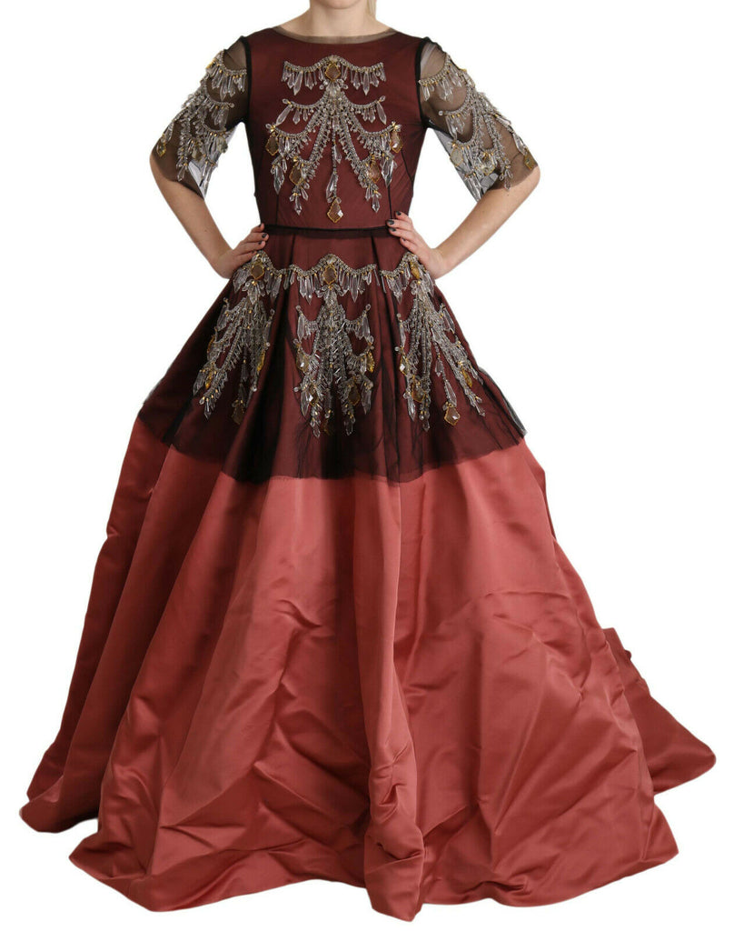 Dolce & Gabbana Crystal Chandelier Silk Princess Gown Dress - Luxe & Glitz