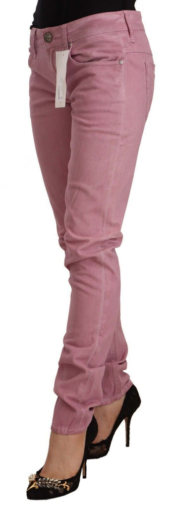 Acht Pink Cotton Slim Fit Women Denim Skinny Jeans Acht