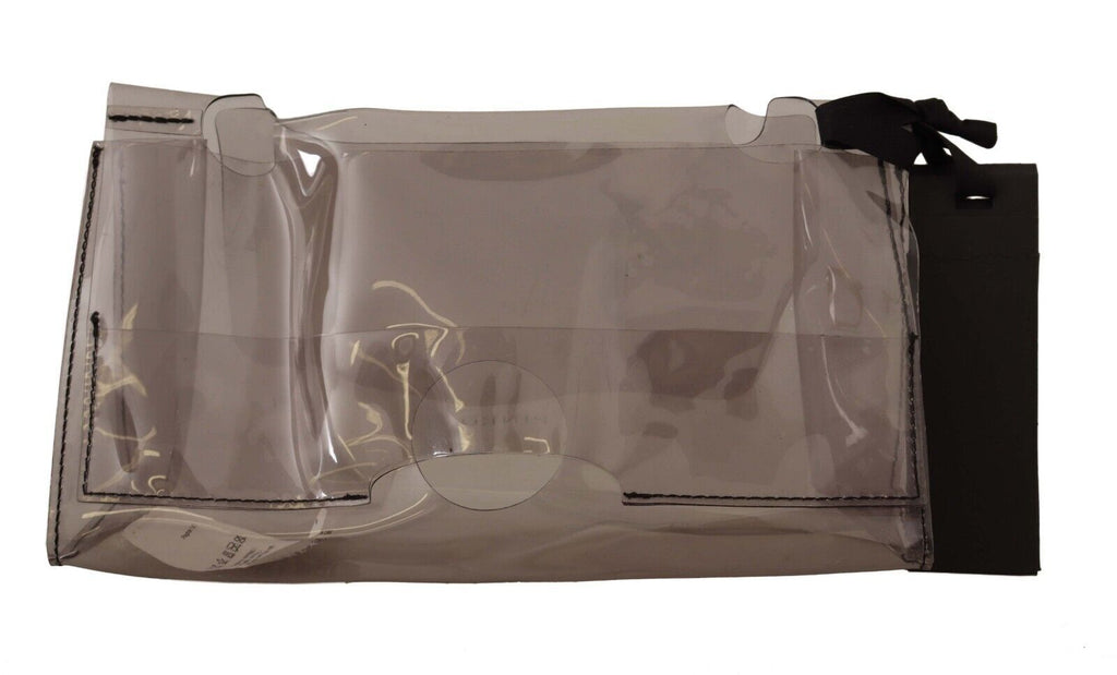 PINKO Black Clear Plastic Transparent Pouch Purse Clutch Bag - Luxe & Glitz
