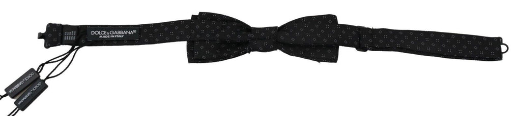 Dolce & Gabbana Black Silk Patterned Necktie Men Accessory Bow Tie - Luxe & Glitz