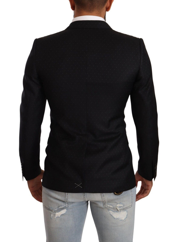 Dolce & Gabbana Black Dotted Double Breasted MARTINI Jacket Dolce & Gabbana
