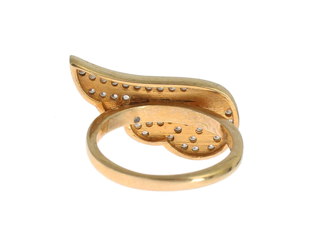 Nialaya Womens Clear CZ Gold 925 Silver Authentic Ring Nialaya