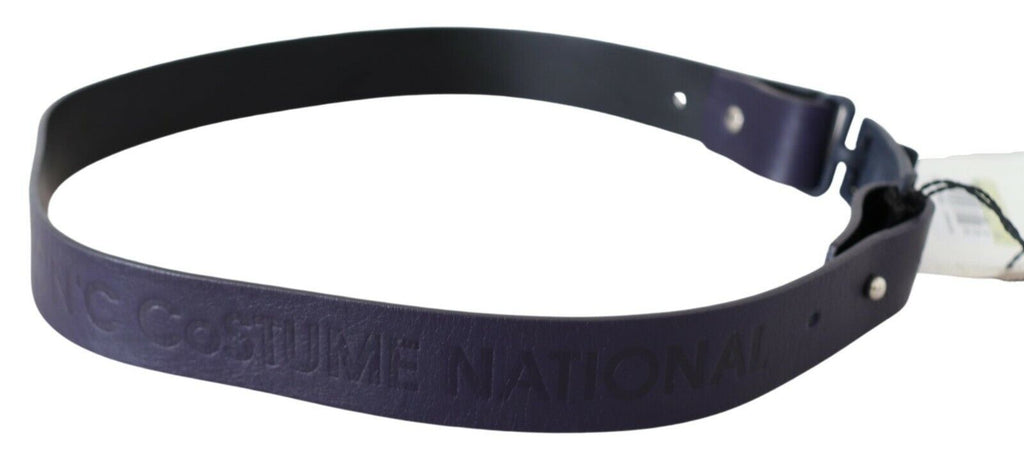 Costume National Black Leather Normal Logo Buckle Waist Belt - Luxe & Glitz