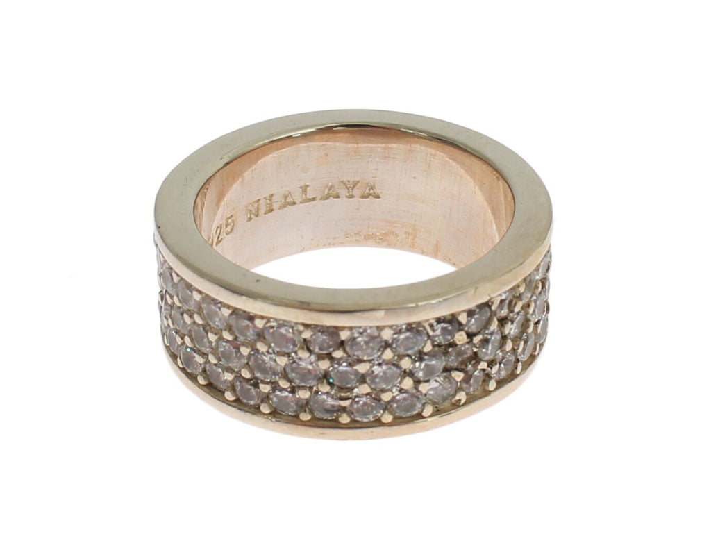 Nialaya Silver Womens CZ 925 Sterling Ring Nialaya