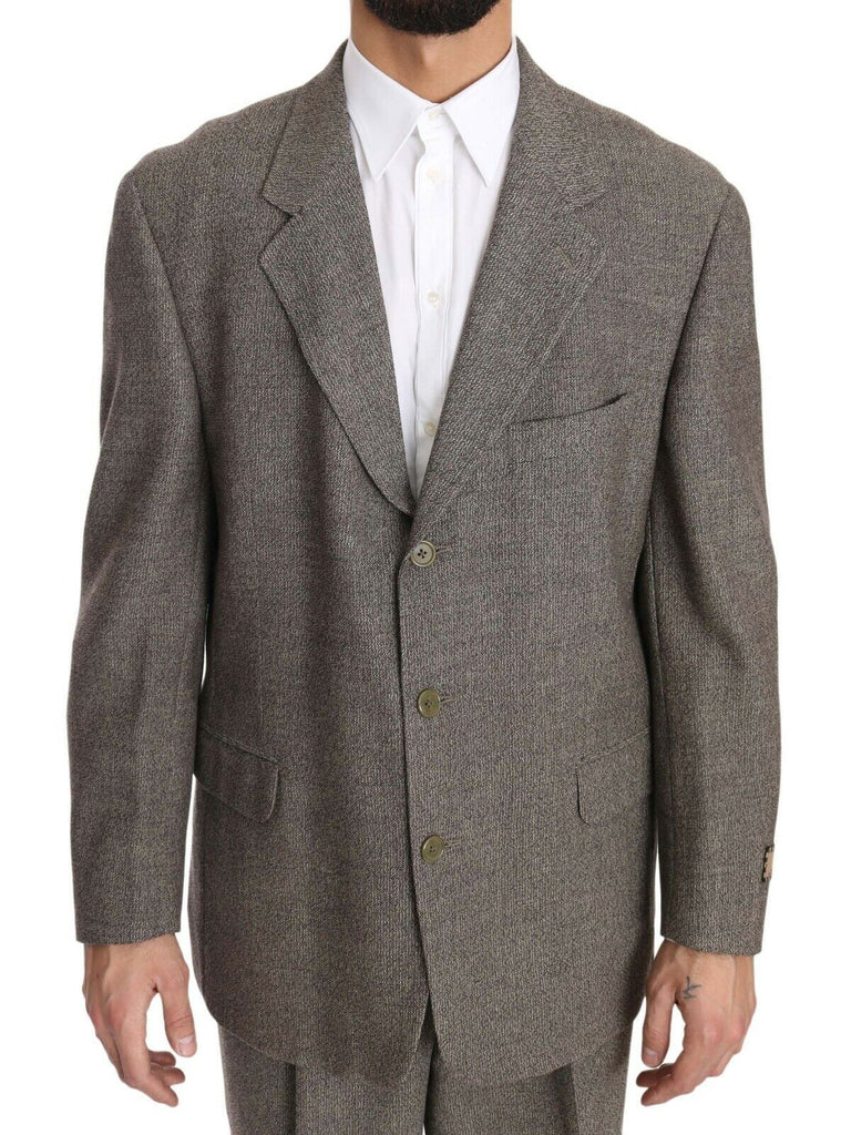 Fendi Brown Wool Regular Single  Breasted Suit Fendi
