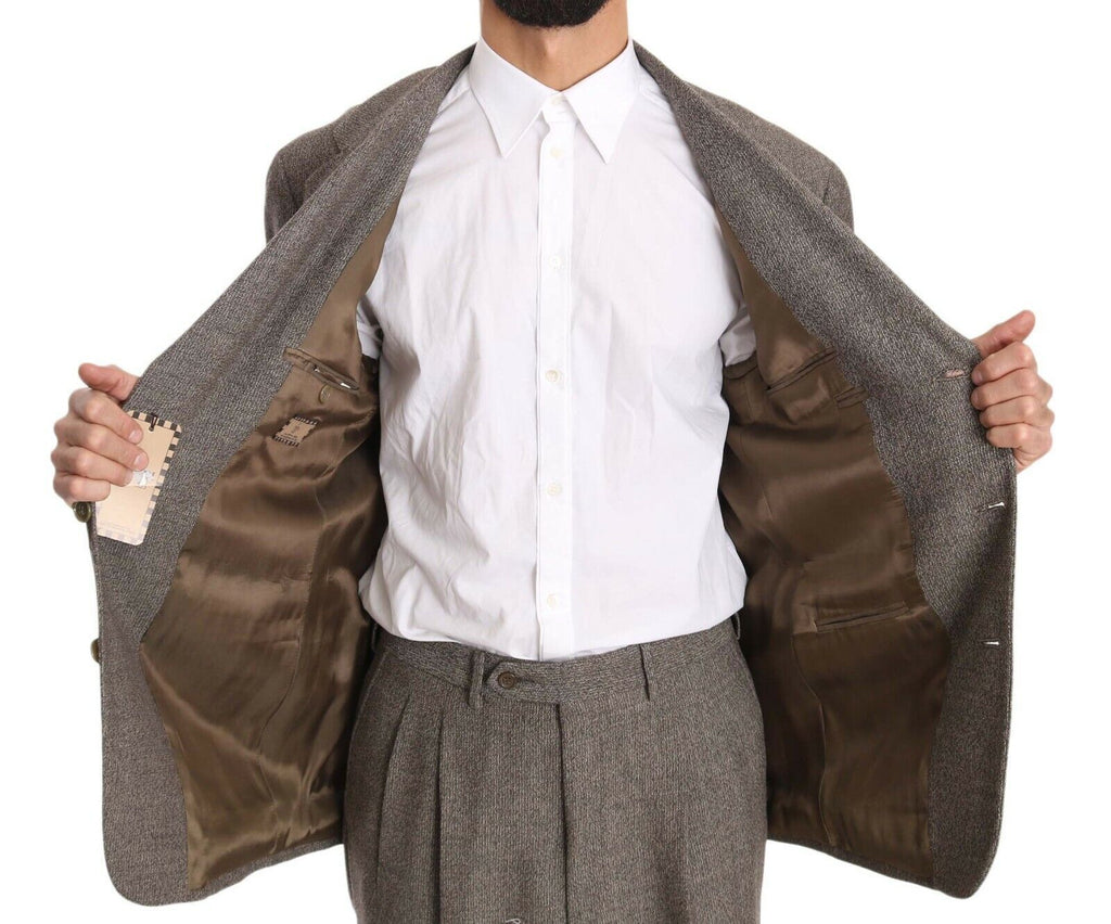 Fendi Brown Wool Regular Single  Breasted Suit Fendi