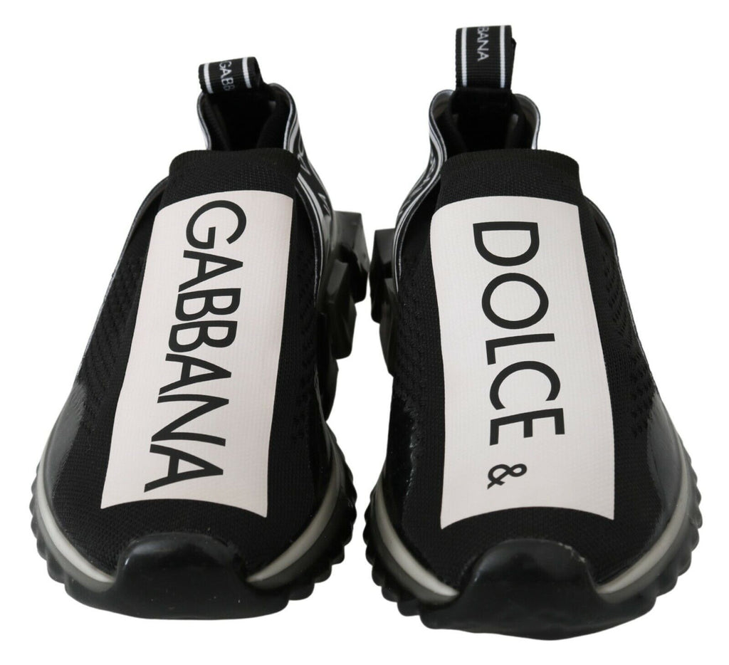 Dolce & Gabbana Black White SORRENTO Sport Stretch Sneakers Dolce & Gabbana