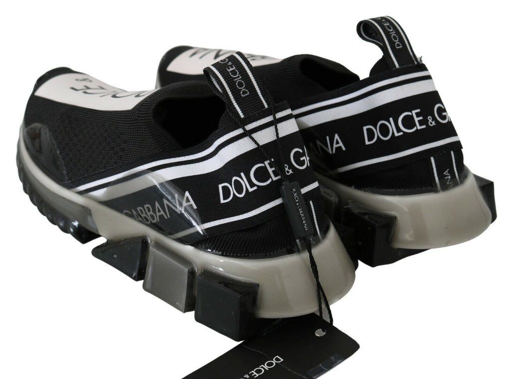 Dolce & Gabbana Black White SORRENTO Sport Stretch Sneakers Dolce & Gabbana