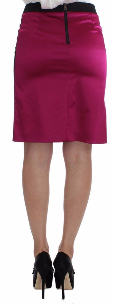 Dolce & Gabbana Pink Black Above Knees Cotton Stretch Skirt Dolce & Gabbana