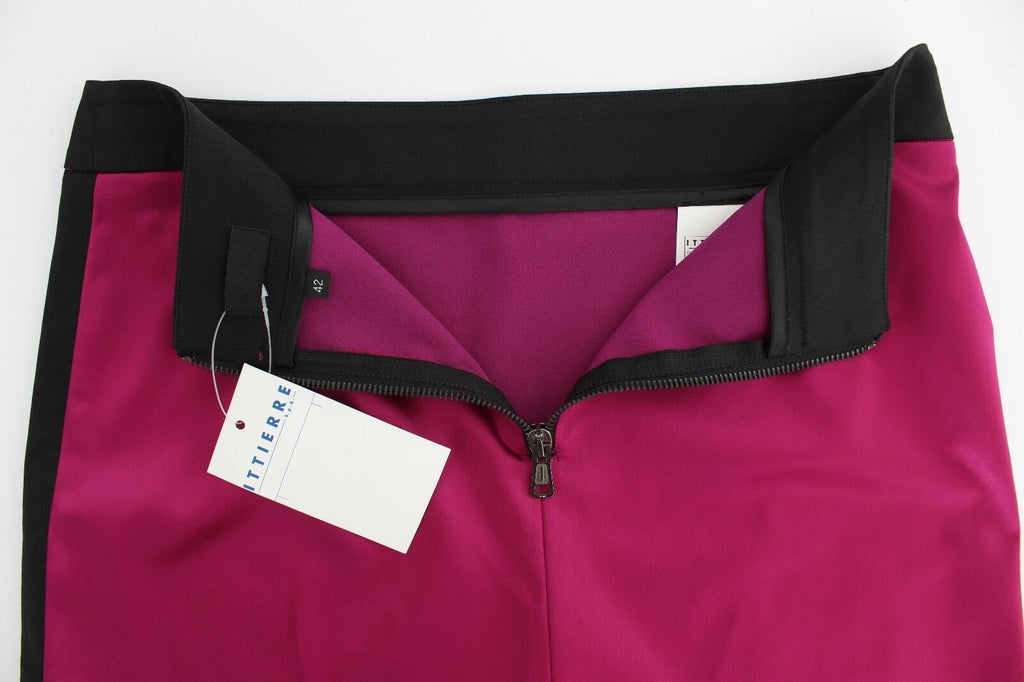 Dolce & Gabbana Pink Black Above Knees Cotton Stretch Skirt Dolce & Gabbana