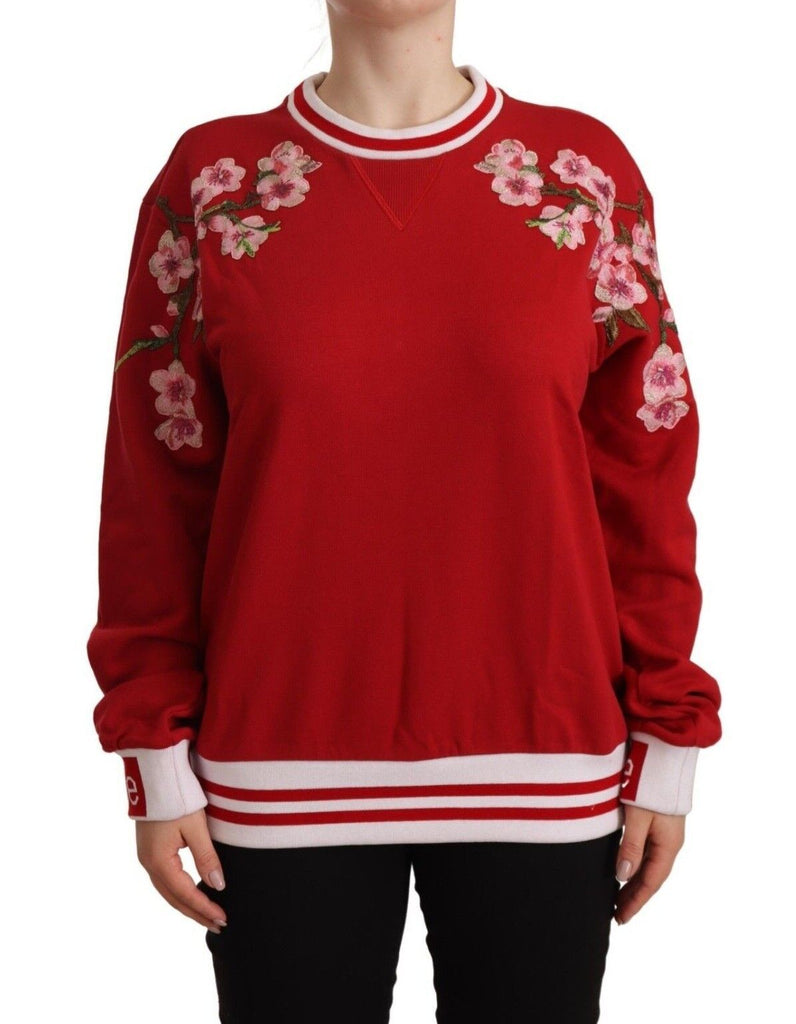 Dolce & Gabbana Red Cotton Crewneck #DGlove Pullover Sweater Dolce & Gabbana