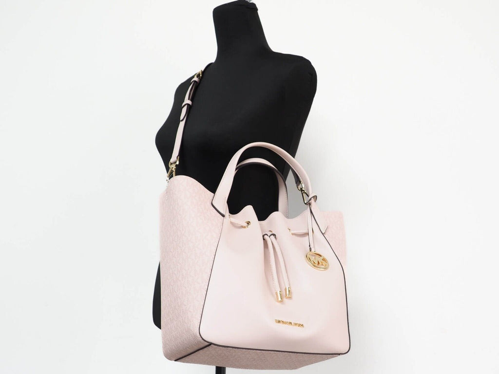 Michael Kors Phoebe Large Powder Blush PVC Leather Drawstring Grab Bag Handbag Michael Kors
