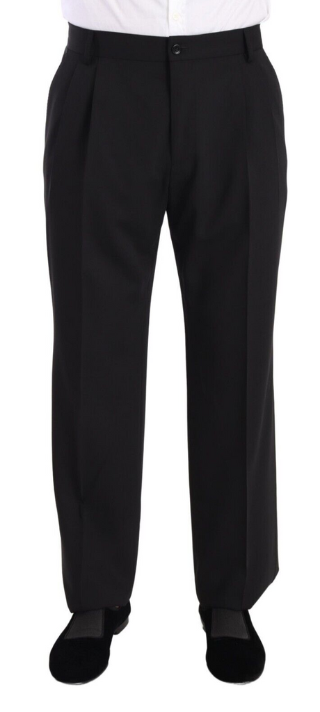 Dolce & Gabbana Black Wool Formal Tuxedo Trouser Dress Pants Dolce & Gabbana