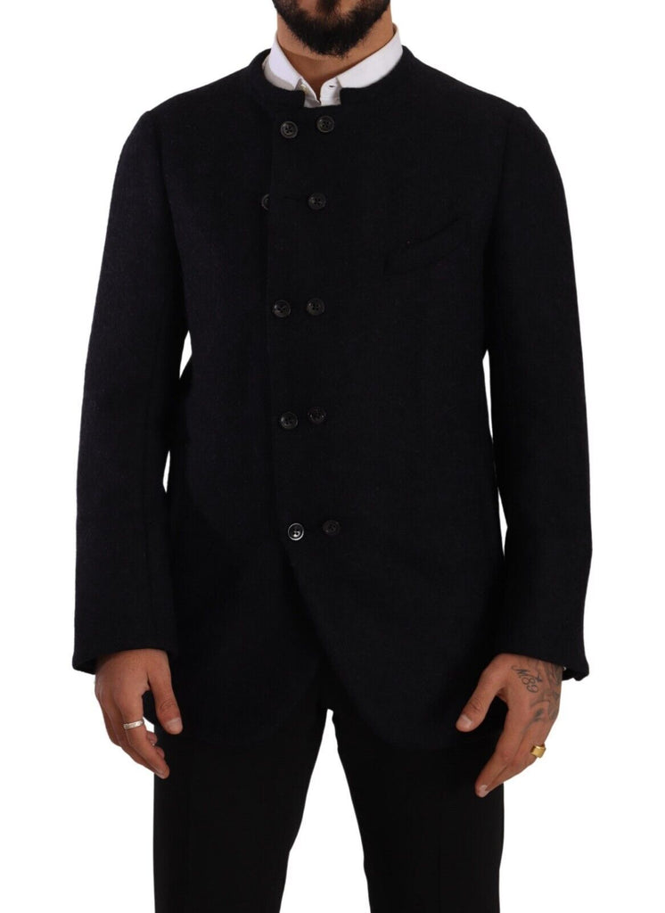 Dolce & Gabbana Gray Alpaca Button Down Men Coat Jacket Dolce & Gabbana