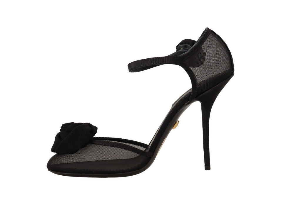 Dolce & Gabbana Black Mesh Ankle Strap High Heels Pumps Shoes Dolce & Gabbana