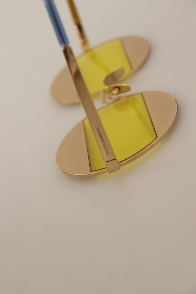 Dolce & Gabbana Gold Oval Metal Crystals Shades Sunglasses Dolce & Gabbana