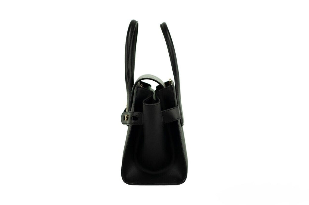 Michael Kors Carmen Medium Black Gold Saffiano Leather Satchel Handbag Purse Bag Michael Kors