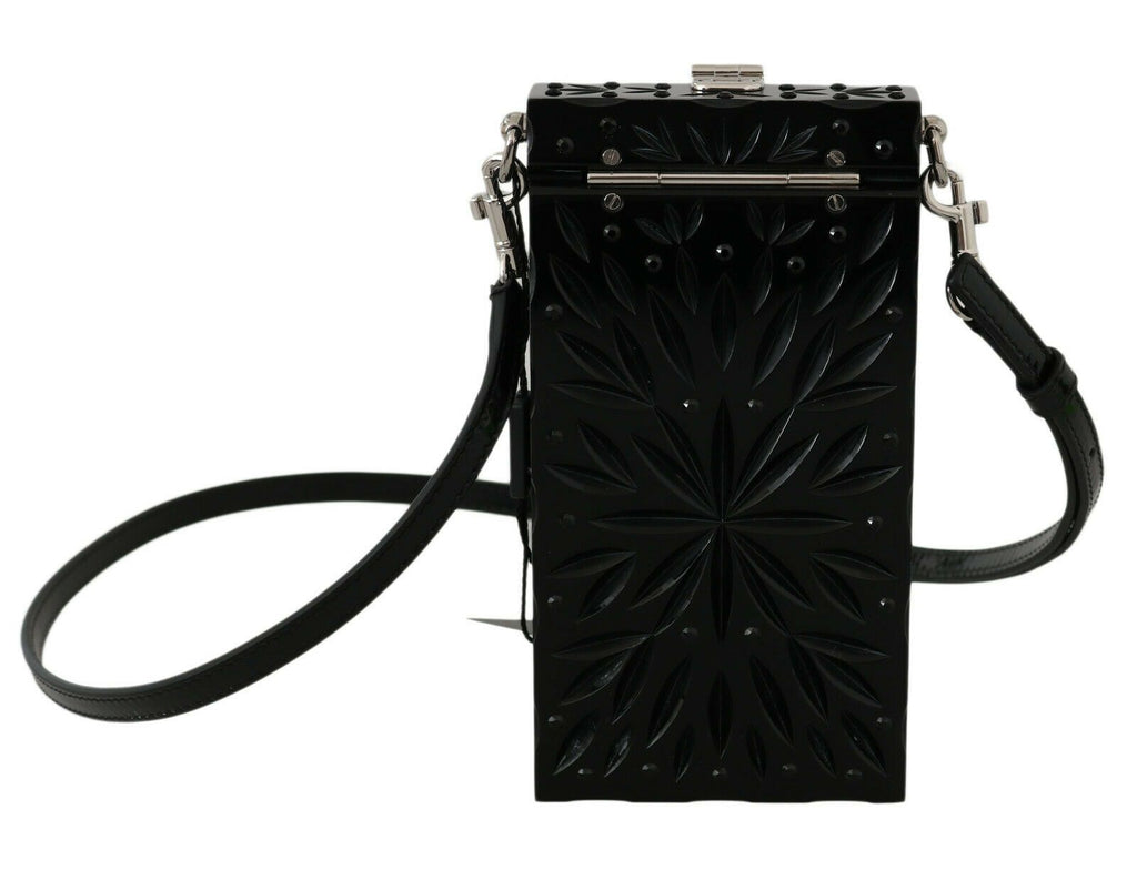 Dolce & Gabbana Black Crystal Plexiglass Cross Cigarette Case Holder - Luxe & Glitz