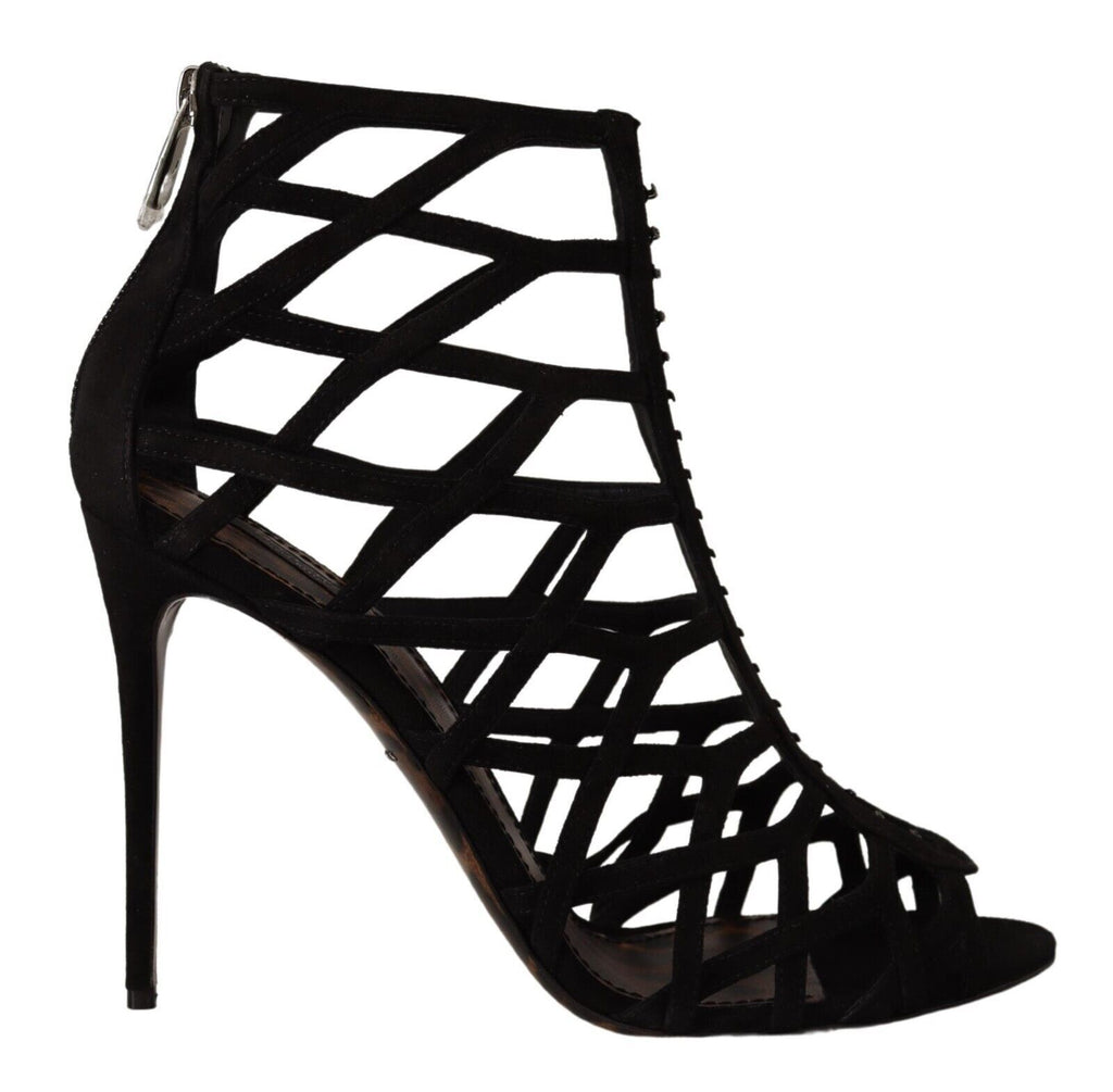 Dolce & Gabbana Black Suede Stiletto Heels Bette Sandals Shoes Dolce & Gabbana