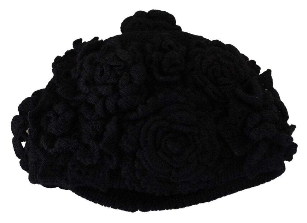 Dolce & Gabbana Black Wool Knit Winter Beanie Hat - Luxe & Glitz