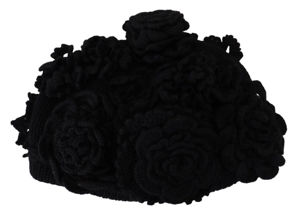 Dolce & Gabbana Black Wool Knit Winter Beanie Hat - Luxe & Glitz