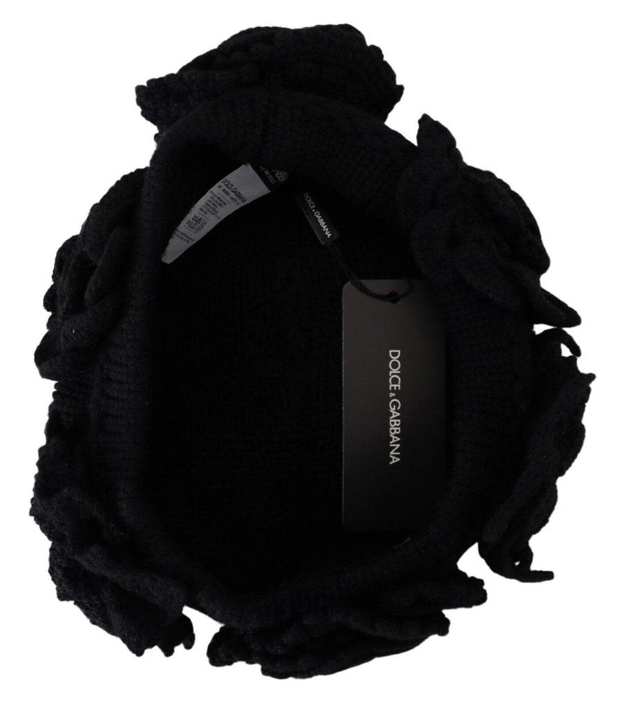 Dolce & Gabbana Black Wool Knit Winter Beanie Hat - Luxe & Glitz