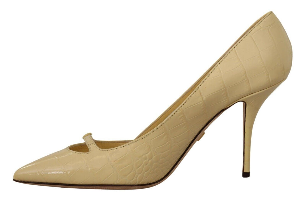 Dolce & Gabbana Yellow Exotic Leather Stiletto Heel Pumps Shoes Dolce & Gabbana