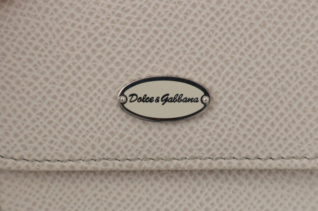Dolce & Gabbana White Dauphine Leather Holder Pocket Wallet Condom Case - Luxe & Glitz